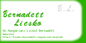 bernadett licsko business card